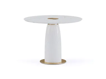 DIONE BISTROT - Round marble table with ceramic base by Paolo Castelli - view 2